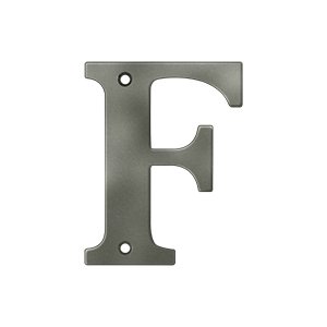 Deltana Solid Brass 4" Residential House Letter F in Antique Nickel