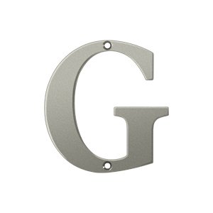Deltana Solid Brass 4" Residential House Letter G in Brushed Nickel