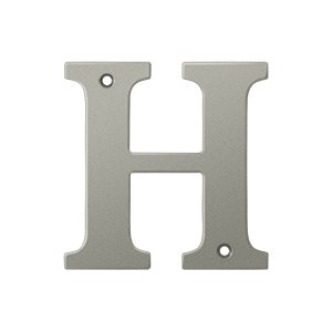 Deltana Solid Brass 4" Residential House Letter H in Brushed Nickel