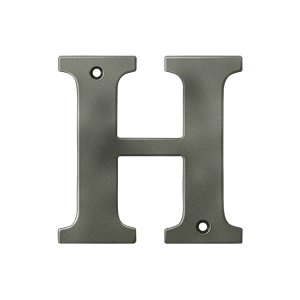 Deltana Solid Brass 4" Residential House Letter H in Antique Nickel