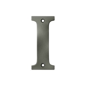 Deltana Solid Brass 4" Residential House Letter I in Antique Nickel