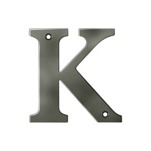 Deltana Solid Brass 4" Residential House Letter K in Antique Nickel