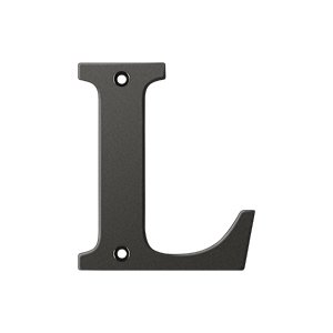 Deltana Solid Brass 4" Residential House Letter L in Oil Rubbed Bronze