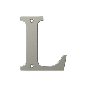 Deltana Solid Brass 4" Residential House Letter L in Brushed Nickel