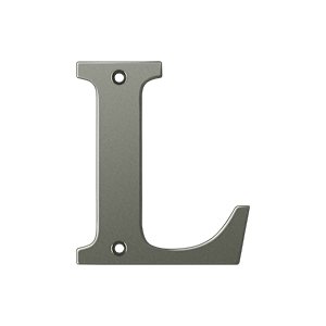 Deltana Solid Brass 4" Residential House Letter L in Antique Nickel