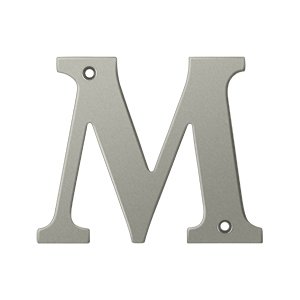 Deltana Solid Brass 4" Residential House Letter M in Brushed Nickel
