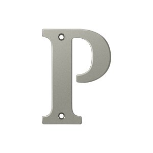 Deltana Solid Brass 4" Residential House Letter P in Brushed Nickel