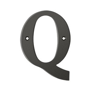 Deltana Solid Brass 4" Residential House Letter Q in Oil Rubbed Bronze
