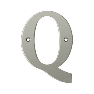 Deltana Solid Brass 4" Residential House Letter Q in Brushed Nickel