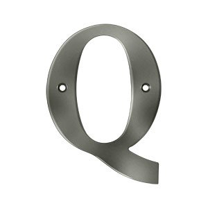 Deltana Solid Brass 4" Residential House Letter Q in Antique Nickel