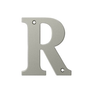 Deltana Solid Brass 4" Residential House Letter R in Brushed Nickel