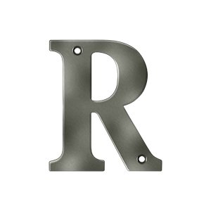 Deltana Solid Brass 4" Residential House Letter R in Antique Nickel