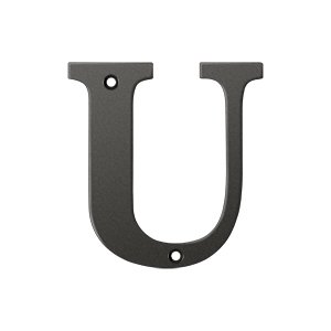 Deltana Solid Brass 4" Residential House Letter U in Oil Rubbed Bronze
