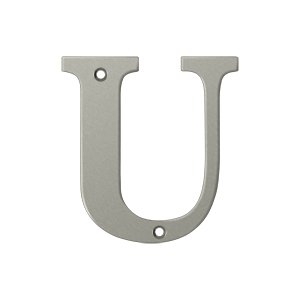 Deltana Solid Brass 4" Residential House Letter U in Brushed Nickel