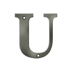 Deltana Solid Brass 4" Residential House Letter U in Antique Nickel