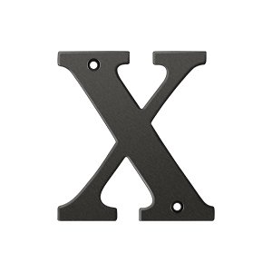 Deltana Solid Brass 4" Residential House Letter X in Oil Rubbed Bronze