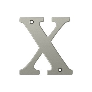 Deltana Solid Brass 4" Residential House Letter X in Brushed Nickel
