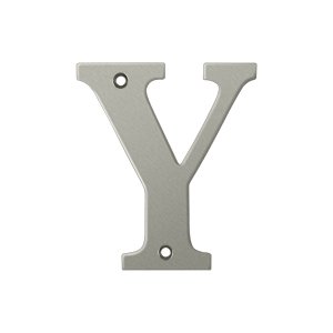 Deltana Solid Brass 4" Residential House Letter Y in Brushed Nickel
