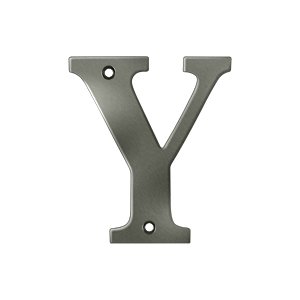 Deltana Solid Brass 4" Residential House Letter Y in Antique Nickel