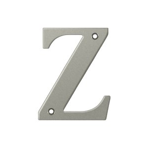 Deltana Solid Brass 4" Residential House Letter Z in Brushed Nickel