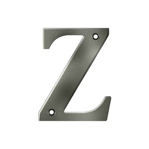 Deltana Solid Brass 4" Residential House Letter Z in Antique Nickel