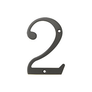 Deltana Solid Brass 4" Residential House Number 2 in Oil Rubbed Bronze