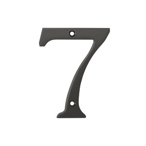 Deltana Solid Brass 4" Residential House Number 7 in Oil Rubbed Bronze