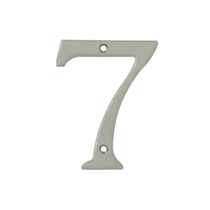 Deltana Solid Brass 4" Residential House Number 7 in Brushed Nickel