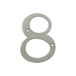 Deltana Solid Brass 4" Residential House Number 8 in Brushed Nickel