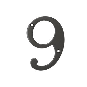 Deltana Solid Brass 4" Residential House Number 9 in Oil Rubbed Bronze