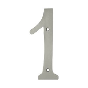 Deltana Solid Brass 6" Residential House Number 1 in Brushed Nickel
