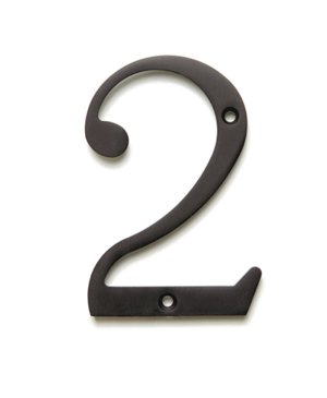 Deltana Solid Brass 6" Residential House Number 2 in Oil Rubbed Bronze