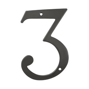 Deltana Solid Brass 6" Residential House Number 3 in Oil Rubbed Bronze