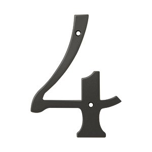 Deltana Solid Brass 6" Residential House Number 4 in Oil Rubbed Bronze