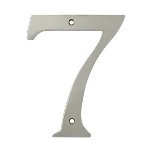 Deltana Solid Brass 6" Residential House Number 7 in Brushed Nickel