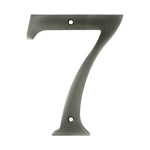 Deltana Solid Brass 6" Residential House Number 7 in Antique Nickel