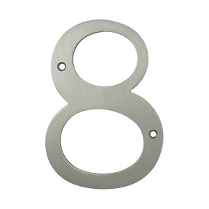 Deltana Solid Brass 6" Residential House Number 8 in Brushed Nickel