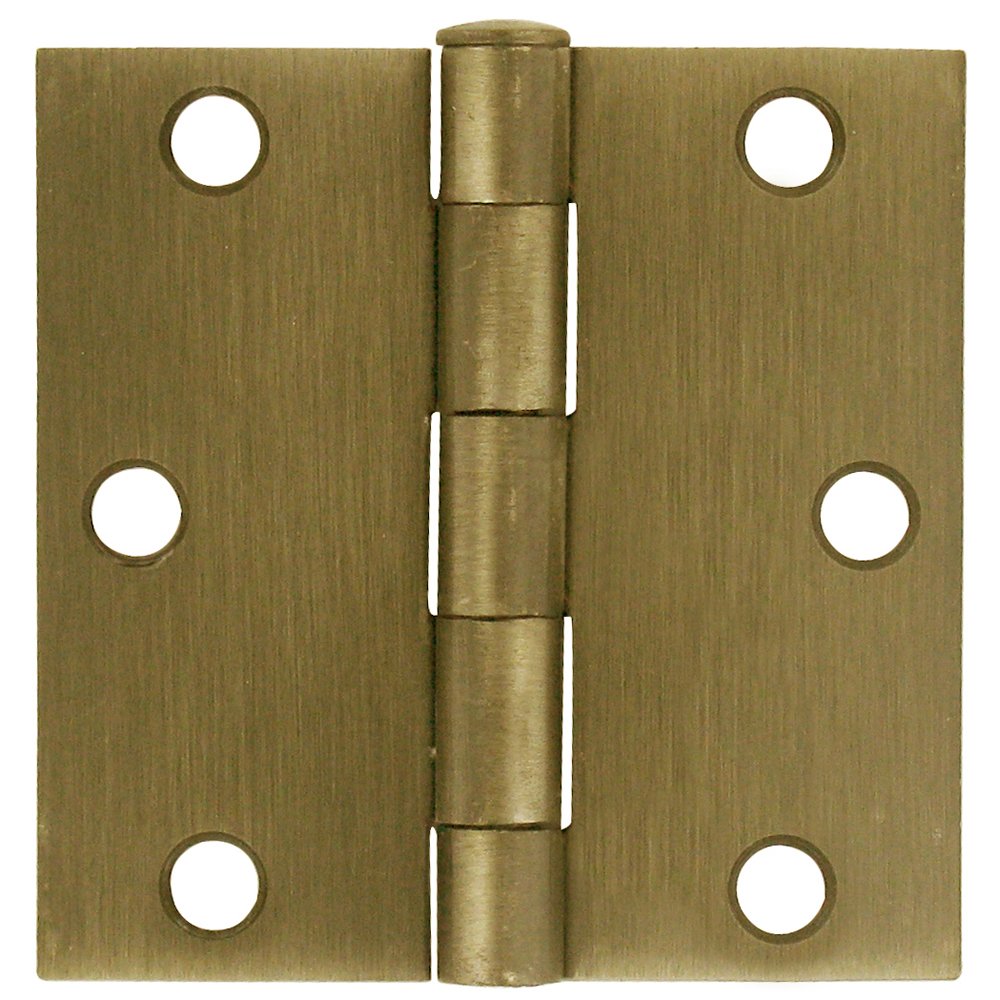 Deltana 3" x 3" Residential Square Door Hinge (Sold as a Pair) in Antique Brass