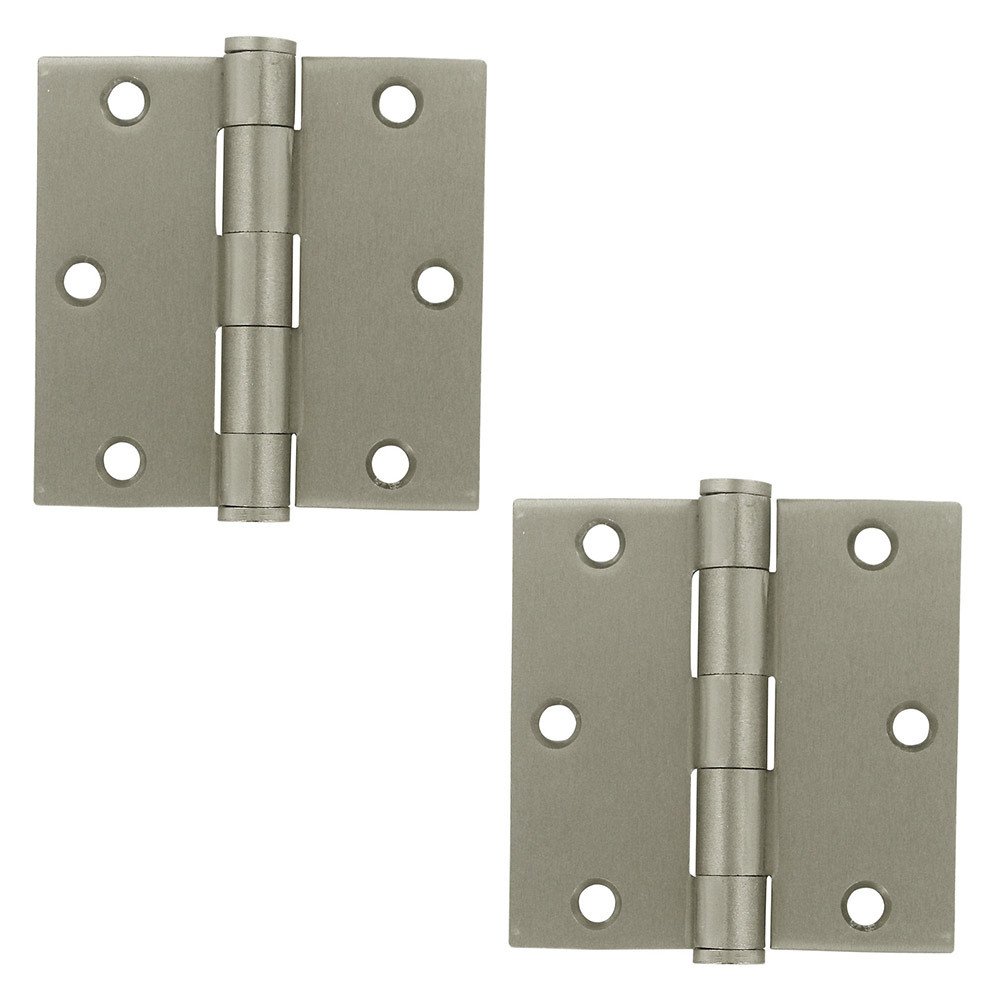Deltana 3 1/2" x 3 1/2" Heavy Duty Square Door Hinge (Sold as a Pair) in Brushed Nickel