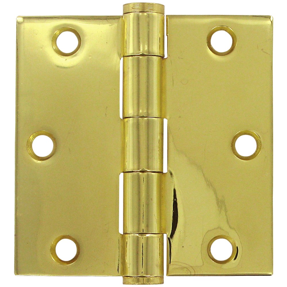 Deltana 3 1/2" x 3 1/2" Heavy Duty Square Door Hinge (Sold as a Pair) in Polished Brass