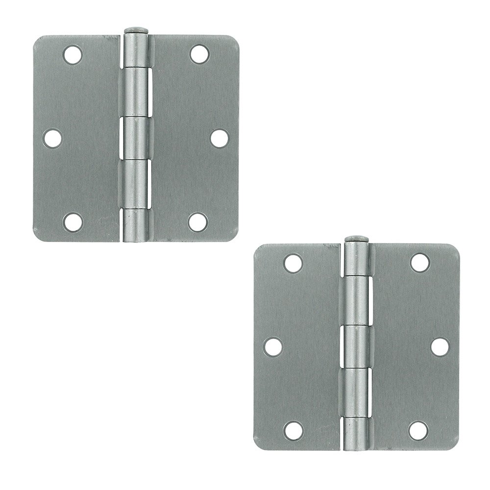 Deltana 3 1/2" x 3 1/2" 1/4" Radius/Residential Door Hinge (Sold as a Pair) in Brushed Chrome