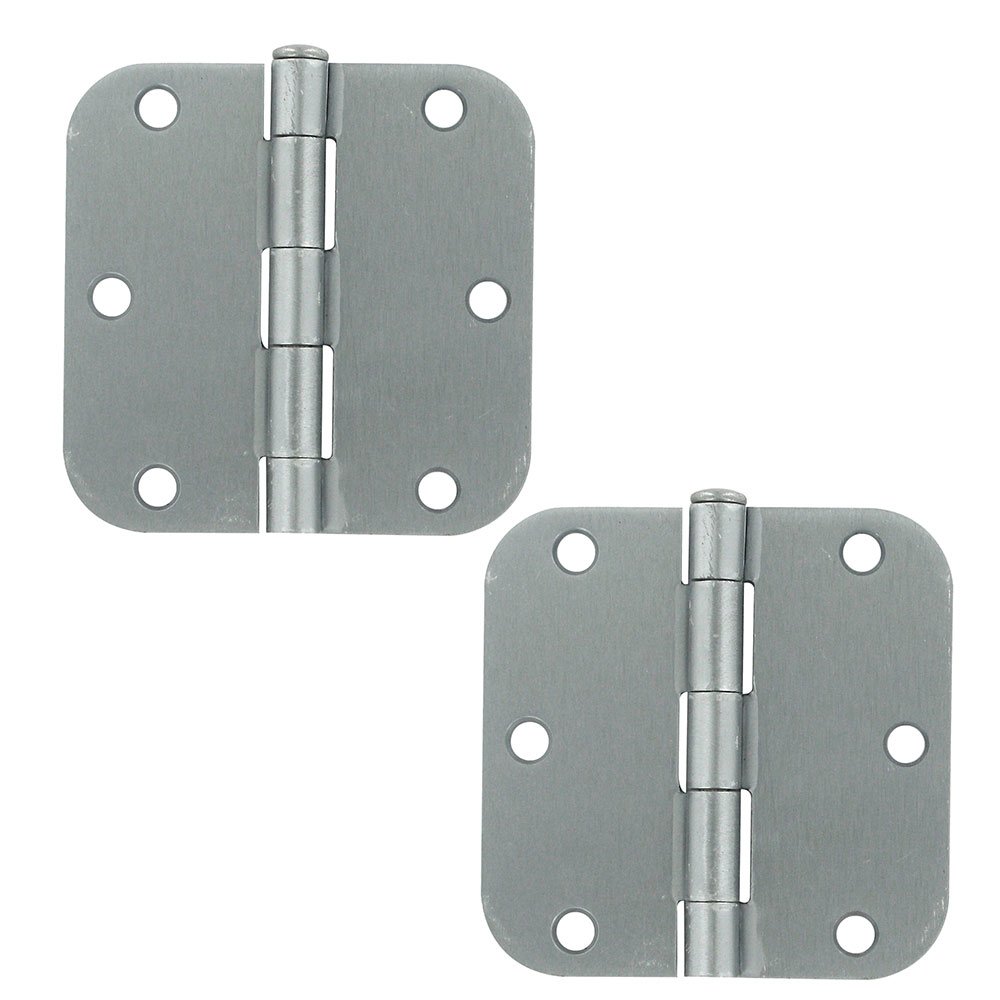Deltana 3 1/2" x 3 1/2" 5/8" Radius/Residential Door Hinge (Sold as a Pair) in Brushed Chrome