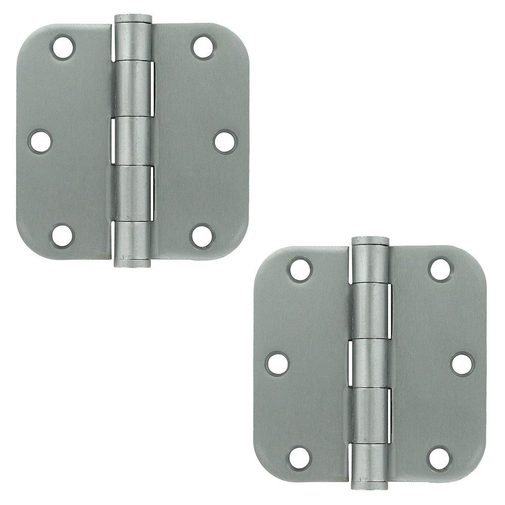 Deltana 3 1/2" x 3 1/2" 5/8" Radius/Heavy Duty Door Hinge (Sold as a Pair) in Brushed Chrome