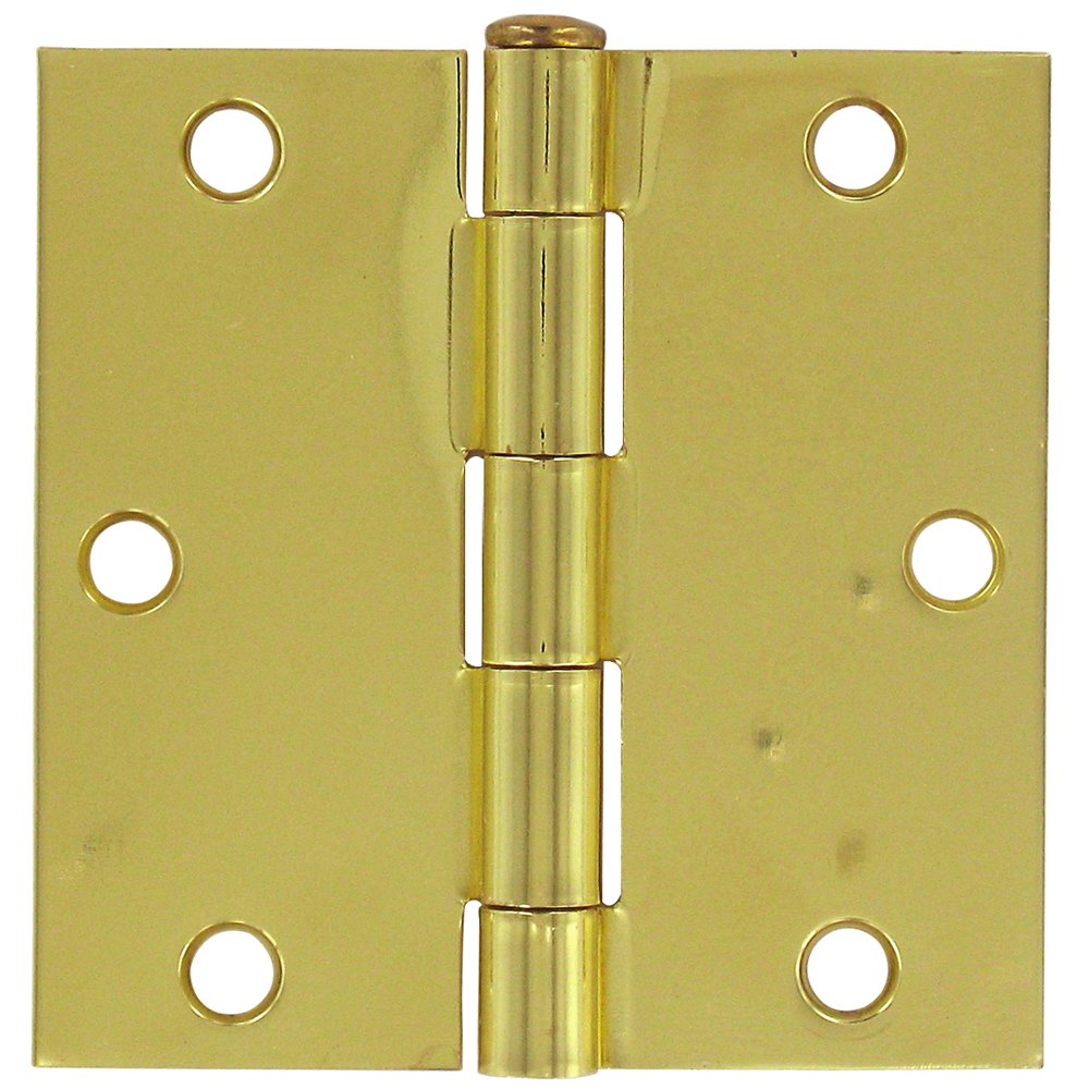 Deltana 3 1/2" x 3 1/2" Residential Square Door Hinge (Sold as a Pair) in Polished Brass