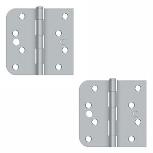 Deltana 4"x 4"x 5/8"x Left Handed Square Hinge (SOLD AS A PAIR) in Brushed Chrome