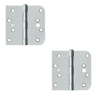Deltana 4"x 4"x 5/8" Right Handed Square Hinge (SOLD AS A PAIR) in Polished Chrome