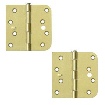 Deltana 4"x 4"x 5/8"x Right Handed Square Hinge (SOLD AS A PAIR) in Brushed Brass
