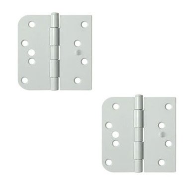 Deltana 4"x 4"x 5/8"x Left Handed Square Hinge (SOLD AS A PAIR) in Paint White
