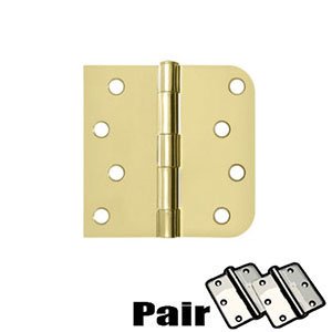 Deltana 4"x 4"x 5/8"x Square Hinge (SOLD AS A PAIR) in Polished Brass,Brushed Brass