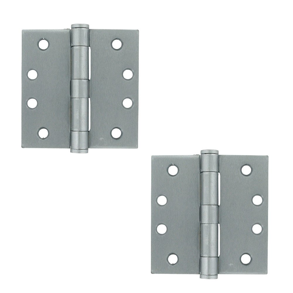 Deltana 4" x 4" Heavy Duty Square Door Hinge (Sold as a Pair) in Brushed Chrome